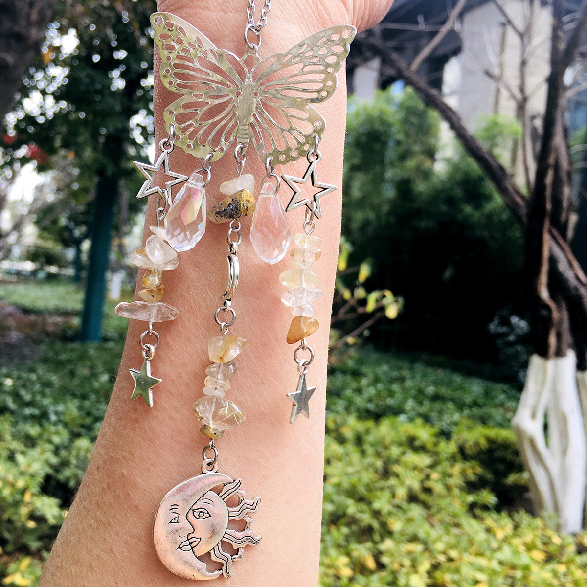 Olivenorma Suncatcher Butterfly Style Sun Moon Wind Chime