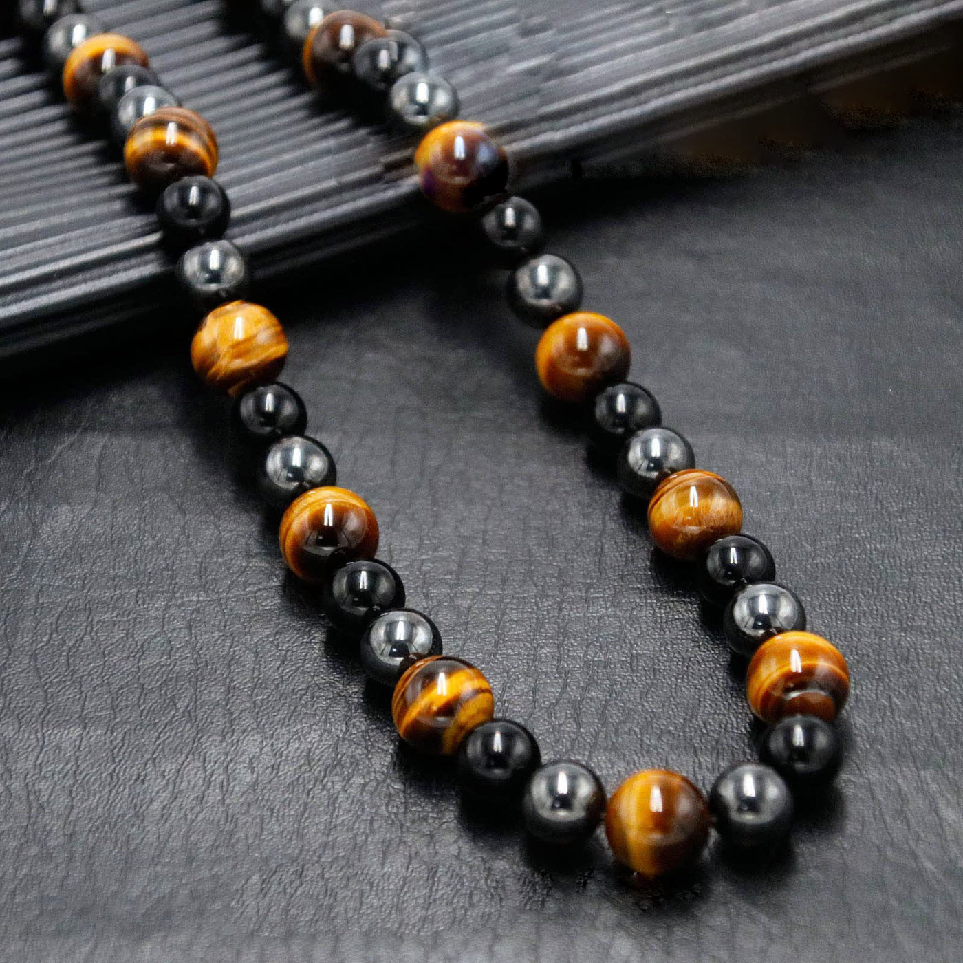 Olivenorma Healing Crystal Obsidian Tiger Eye Hematite Beads Necklace