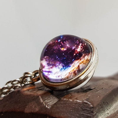 Nebula Pleiades Star Cluster Galaxy Glass Necklace