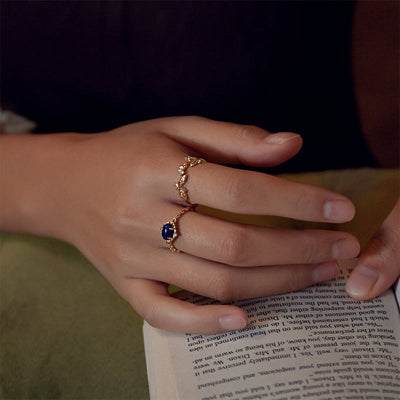 Olivenorma "All thoughts are stars" - Retro Lapis Lazuli Ring