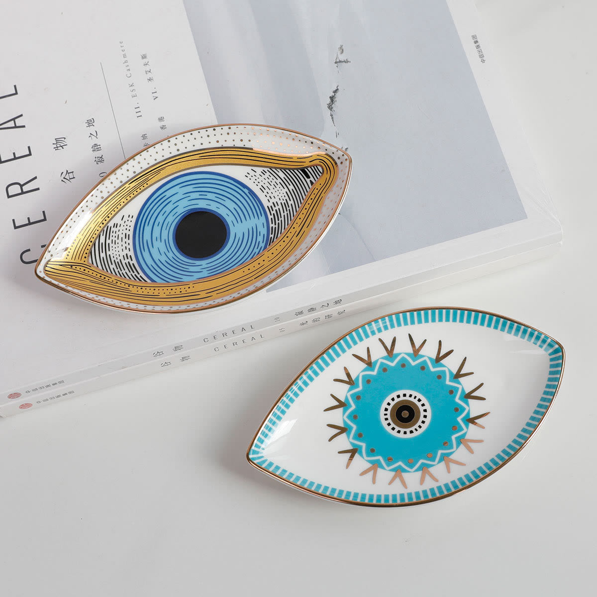 Olivenorma Evil Eye Ceramic Jewelry Dish Tray Holder