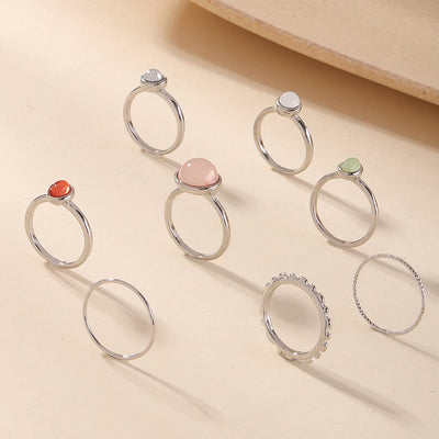 Olivenorma 8pcs Knuckle Stackable Midi Finger Ring Set