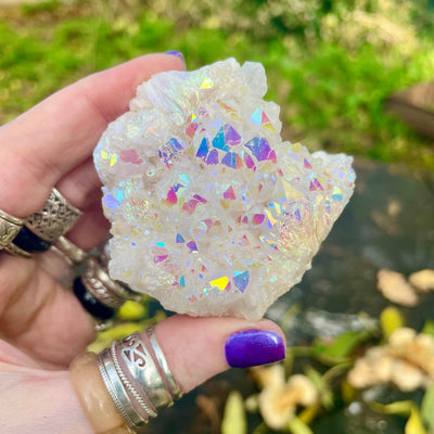 Olivenorma Angel Aura Quartz Crystal Cluster Gemstone Decoration