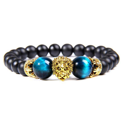 Olivenorma Natural Crystal Stone Lion Symbol Bracelet