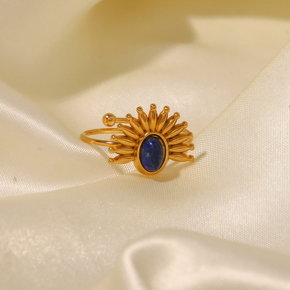 Olivenorma Lapis Lazuli 18k Gold Plated Stainless Steel Ring