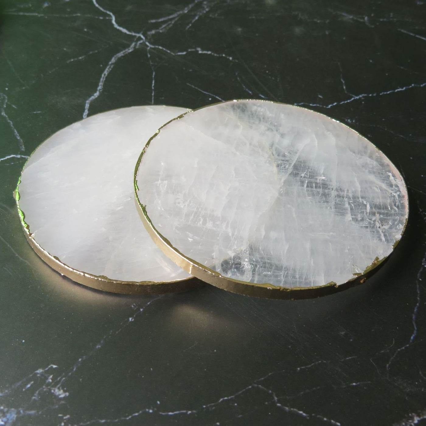 Olivenorma Clear Crystal Round Coaster Gemstone Decoration