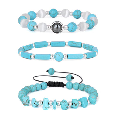 Olivenorma "Healing Wishes" Natural Crystal 3 Pieces Set Bracelet