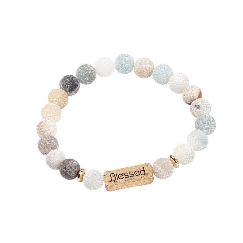 Olivenorma Natural Gemstone Blessed Engraving Bracelet