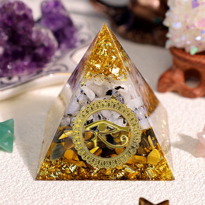 Olivenorma Tiger Eye Moonstone Eye Of Horus Orgone Pyramid