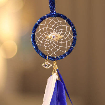 Olivenorma Evil Eye Dream Catcher Feather Tassel Hanging Ornament