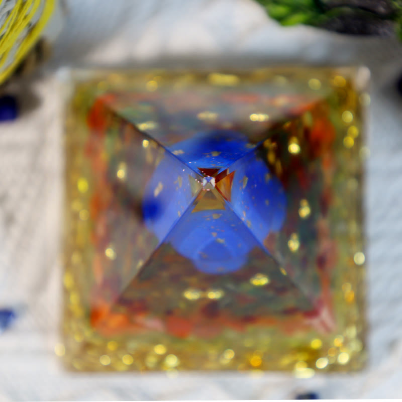 Carnelian Lapis Lazuli Mmushroom Orgone Pyramid