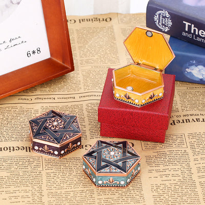 Olivenorma Antique Hexagram Metal Jewelry Box