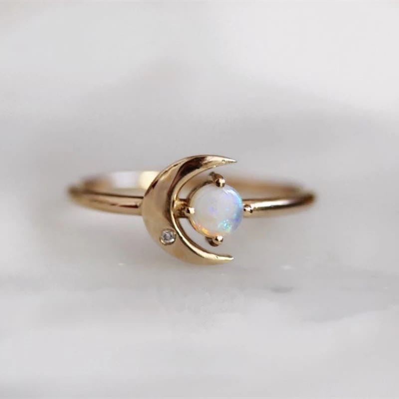 Olivenorma "Moon of My Life" Creative Moonstone Ring