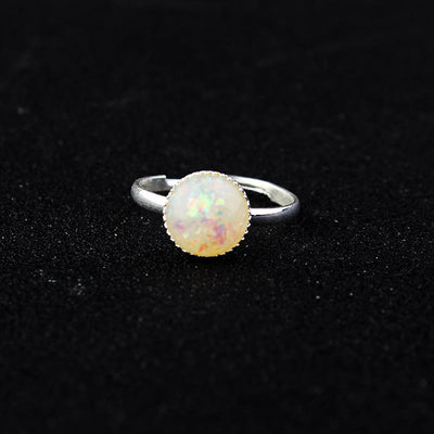 Olivenorma Opal Moonstone Simple Half Circle Adjustable Ring