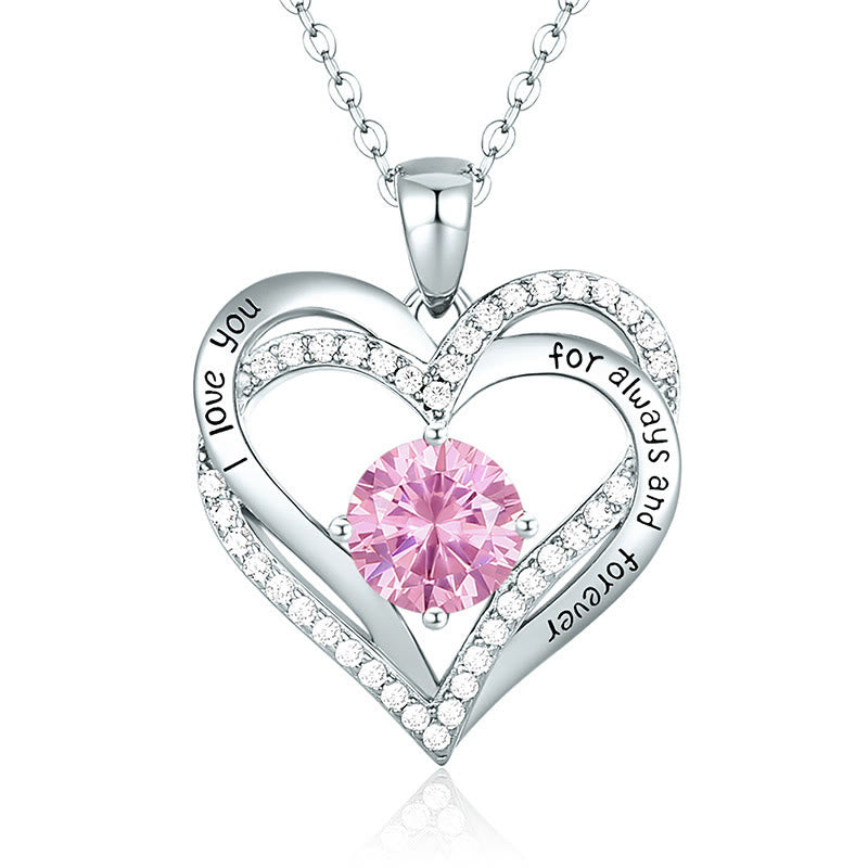 Olivenorma "I love you for always and forever" - Birtshtone Heart Necklace