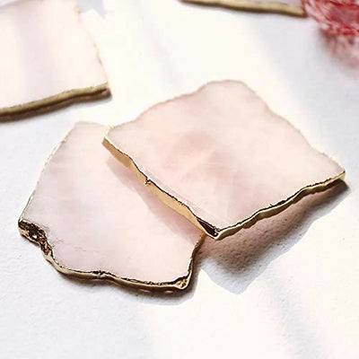 Olivenorma Rose Quartz Coaster Gemstone Decoration - 120-150mm - image 1