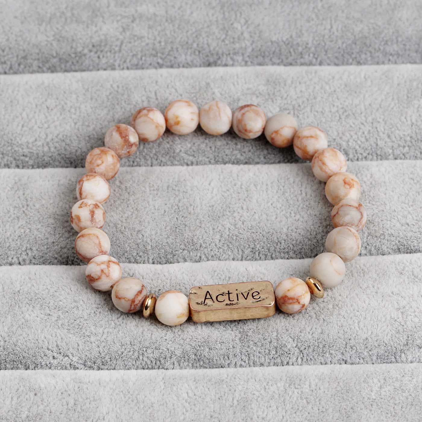 Olivenorma Natural Gemstone Active Faith Engraving Bracelet