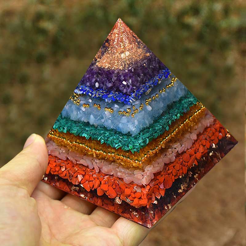 Olivenorma Natural Chakra Balance Orgone Pyramid