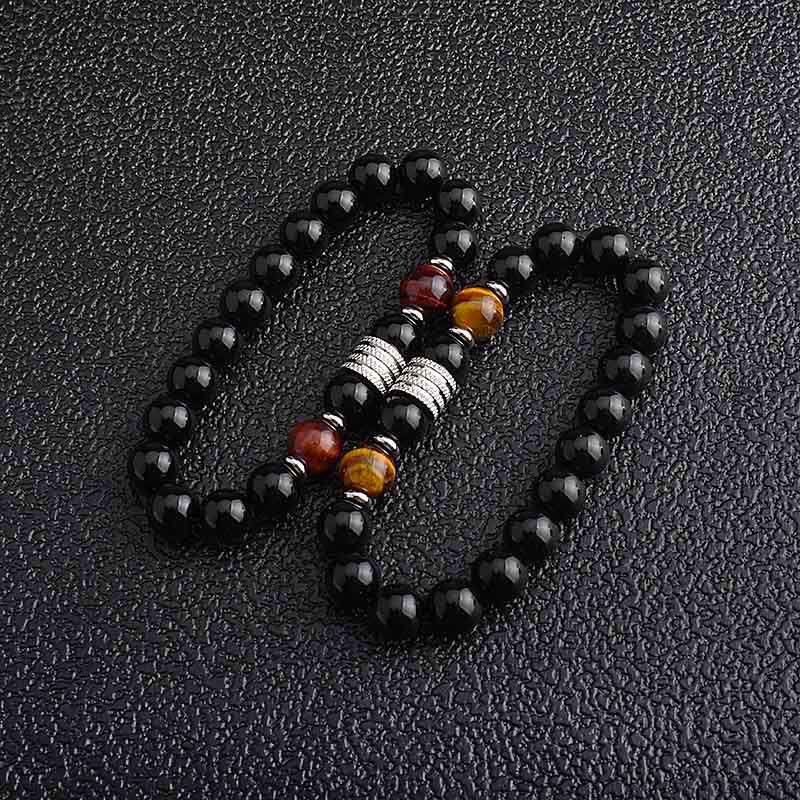 Olivenorma Red Tiger Eye Obsidian Men Bracelet