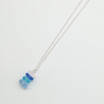 Olivenorma Sea Glass Beaded Pendant Necklace