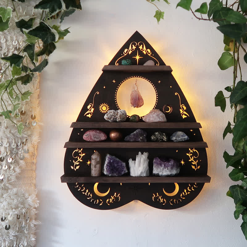 Inverted Moon Heart Crystal Shelf