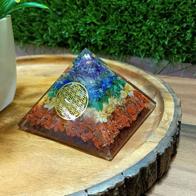 Olivenorma Chakra Flower Of Life Symbol Orgone Pyramid