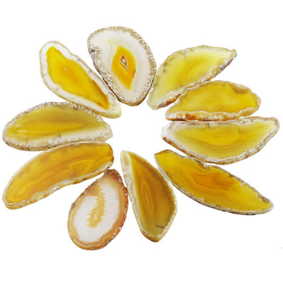 Olivenorma Natural Sliced Agate Gemstone Decoration