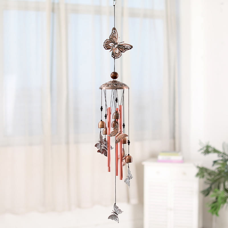 Olivenorma Metal Butterfly Owl Animal Iron Art Hanging Wind Chime