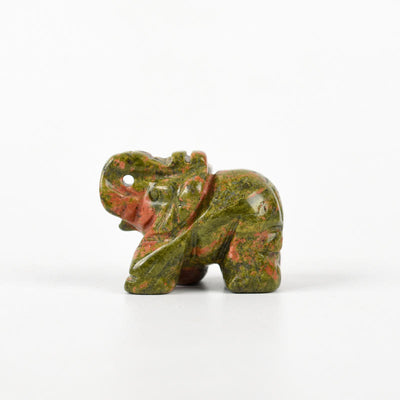 Olivenorma 1.5/2 Inches Carved Elephant Figurine Gemstone Decoration