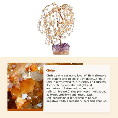 Olivenorma Natural Crystal Stone Feng Shui Tree