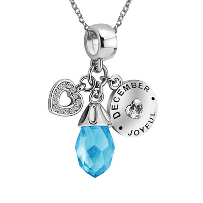 Olivenorma Diamond Heart Pendant Birthstone Necklace