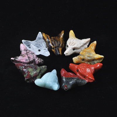 Olivenorma Natural Crystal Carved Wolf Head Accessory Gemstone Decoration - image 42