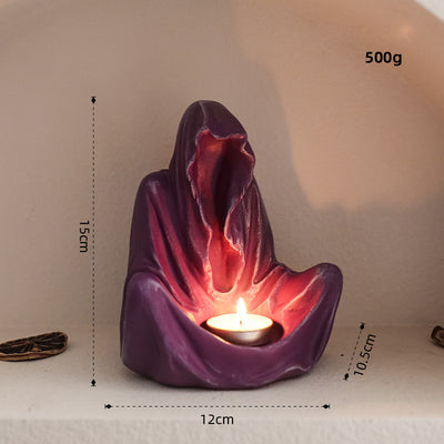 Olivenorma Ghostly Wizard Candlestick Resin Decoration Candle Holder