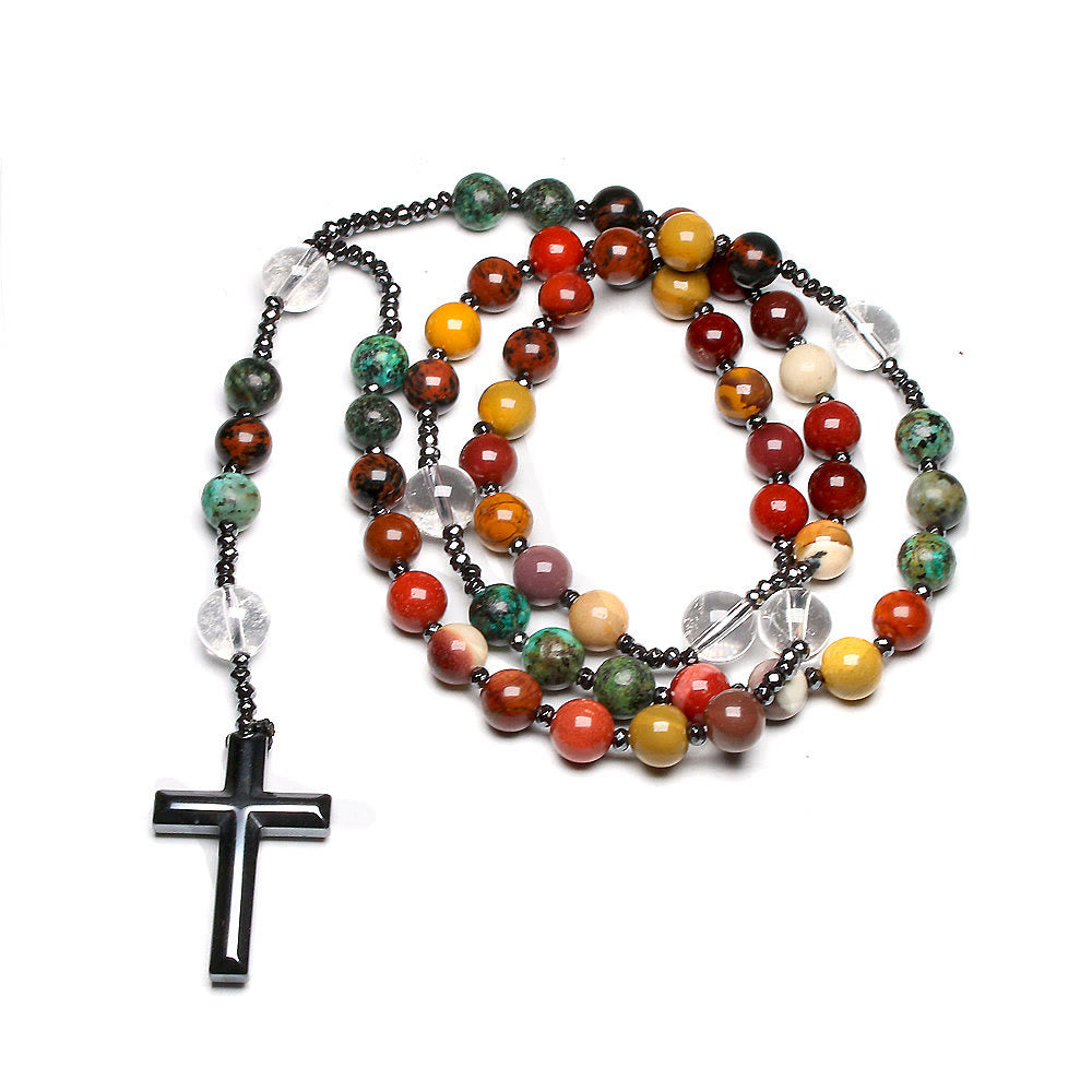 Olivenorma Natural Mookaite Beads Rosary Mala Necklaces