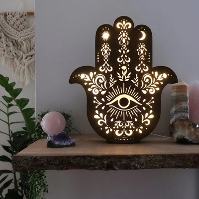 Olivenorma Moon Tarot Table Lamp Wooden Hollow Decoration