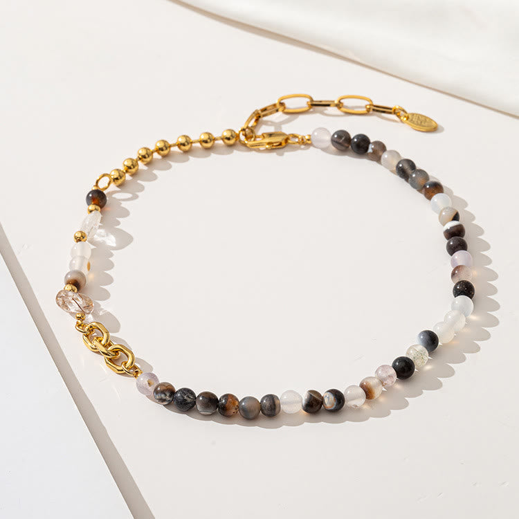 Olivenorma Natural Stone Semi Precious Stone Beaded Clavicle Necklace