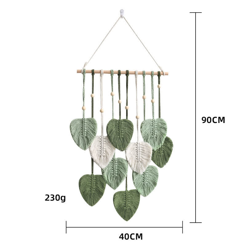 Olivenorma Handwoven Cotton Rope Leaf Tapestry Wall Decor