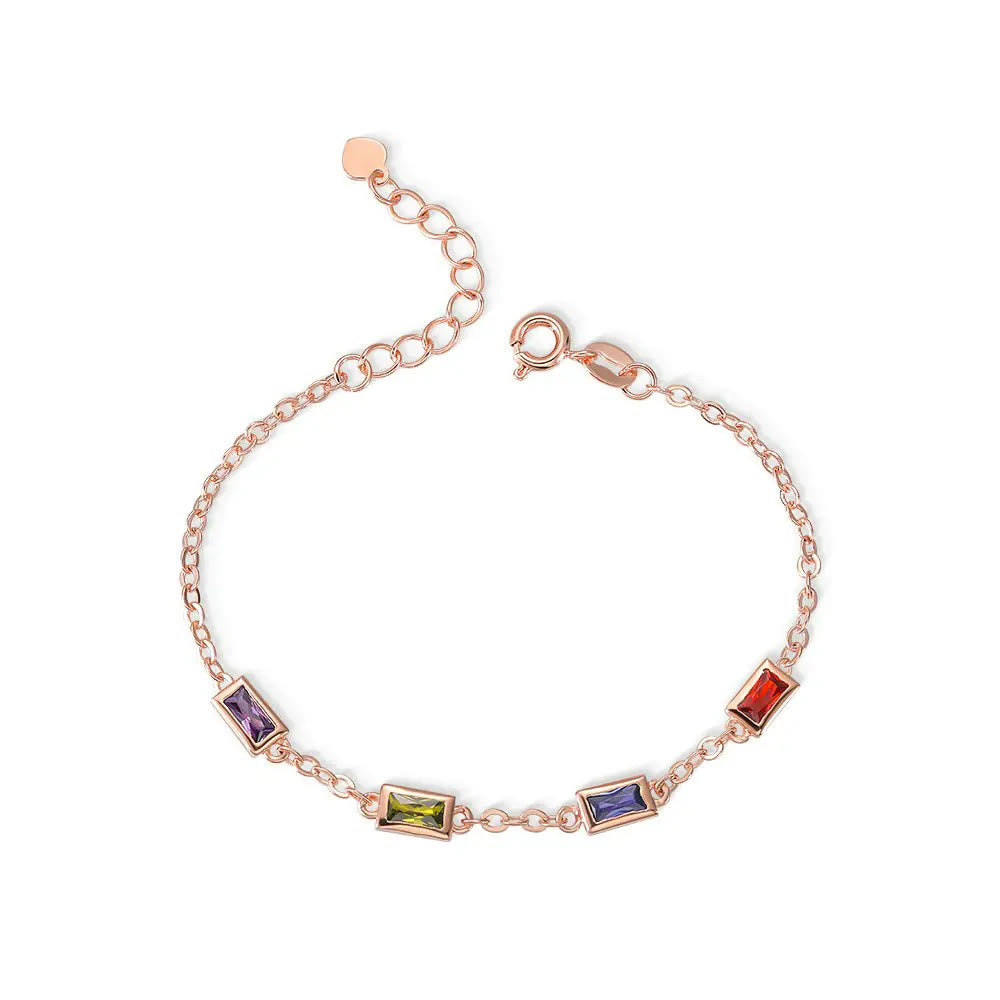 Olivenorma Personalized Rectangular Birthstone Bracelet