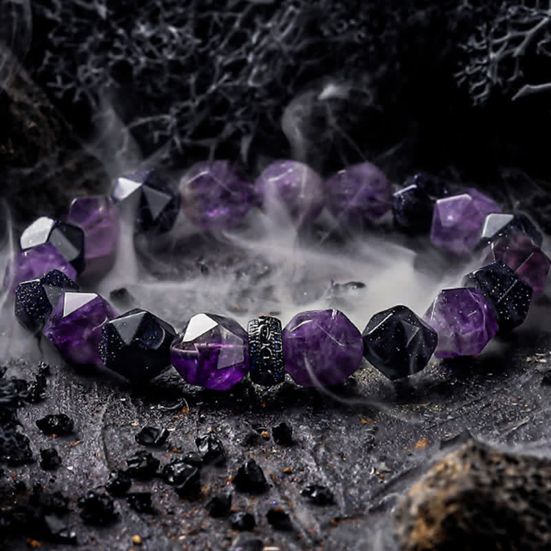 Olivenorma "Mysteries" Natural Amethyst Beaded Bracelet