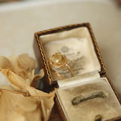 Olivenorma "Golden Luster" Dainty Citrine Ring