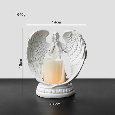 Olivenorma Nordic Pure White Wings Praying Angel Candle Holder