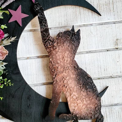 Olivenorma Celestial Lunar Moon And Kitty Wall Decor