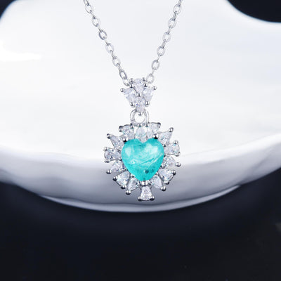 Olivenorma Heart Shape Paraiba Tourmaline Necklace