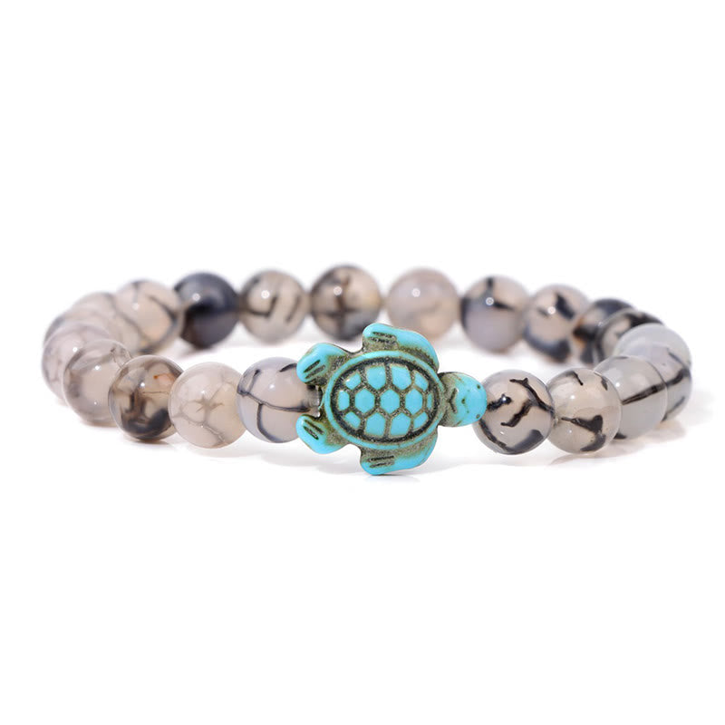 Olivenorma "Sense of Flow" - Natural Stone Turquoise Turtle Simple Bracelet