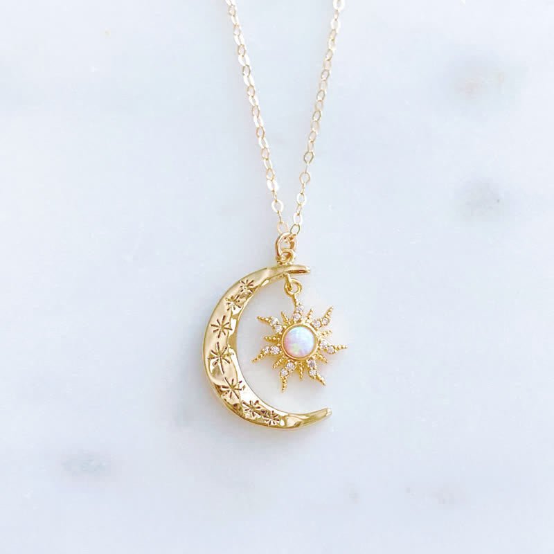 Olivenorma Opal Sun and Moon Necklace