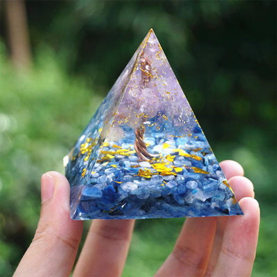 Olivenorma Amethyst Kyanite Tree Of Life Orgone Pyramid