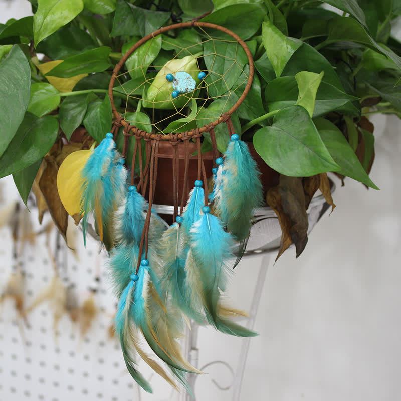 Olivenorma "Dream Knight" - Turquoise Feather Dream Catcher