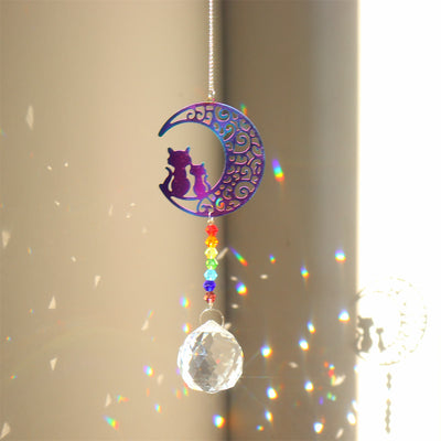 Olivenorma Clear Crystal Hanging Chakra Beads Wind Chime Suncatcher