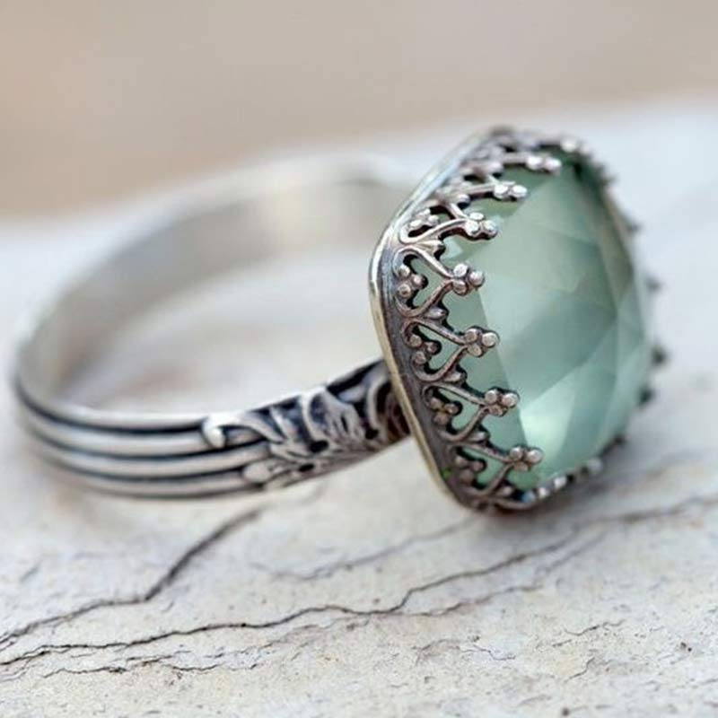 Olivenorma The Goddess Energy Green Moonstone Ring