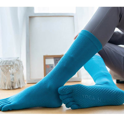 Olivenorma Women Non-Slip Five Toe Cotton Yoga Socks